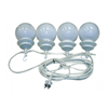 Bolverlichting 4 bollen / feestverlichting met krulsnoer 4 - 8 meter Wit