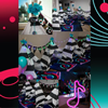 TikTok Tipi Slaapfeestje met neonlichtjes, disco-accenten en vrolijke decoratie