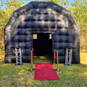 Glowdome disco tent huren met rode loper entree