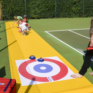 Curling spel op vinylbaan huren voor binnen en buiten