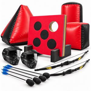 Archery Tag set huren met boog, masker en twee foam pijlen