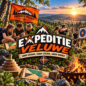 Expeditie Veluwe outdoor teambuilding met verschillende teamproeven en begeleiding