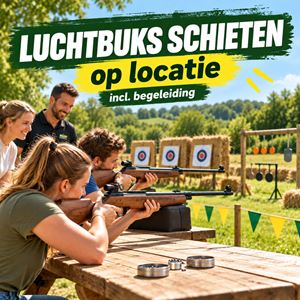 Begeleid luchtbuksschieten met twee soorten luchtdrukwapens en diverse targets